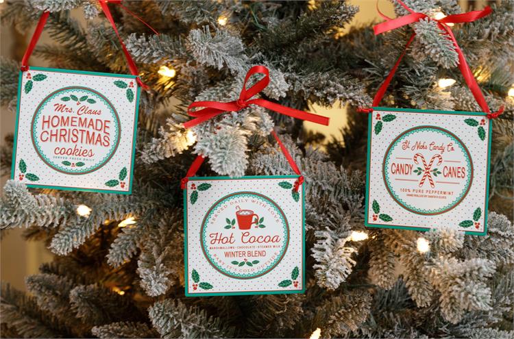 Cookies, Candy Canes & Cocoa Christmas Ornaments - Monogram Market