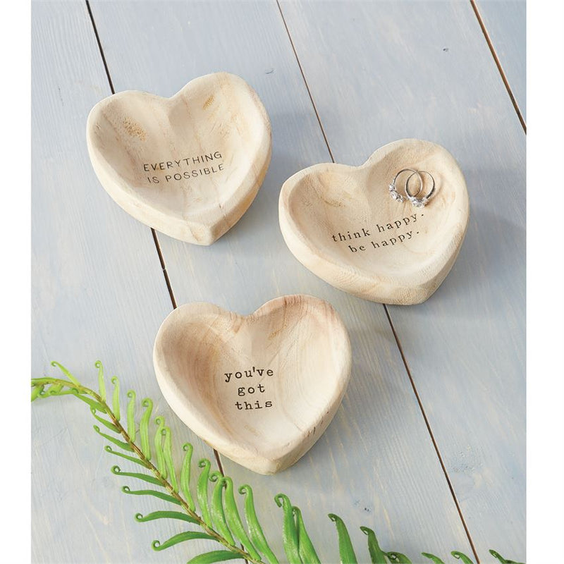 Mud Pie - Wood Heart Trinket Tray - Monogram Market