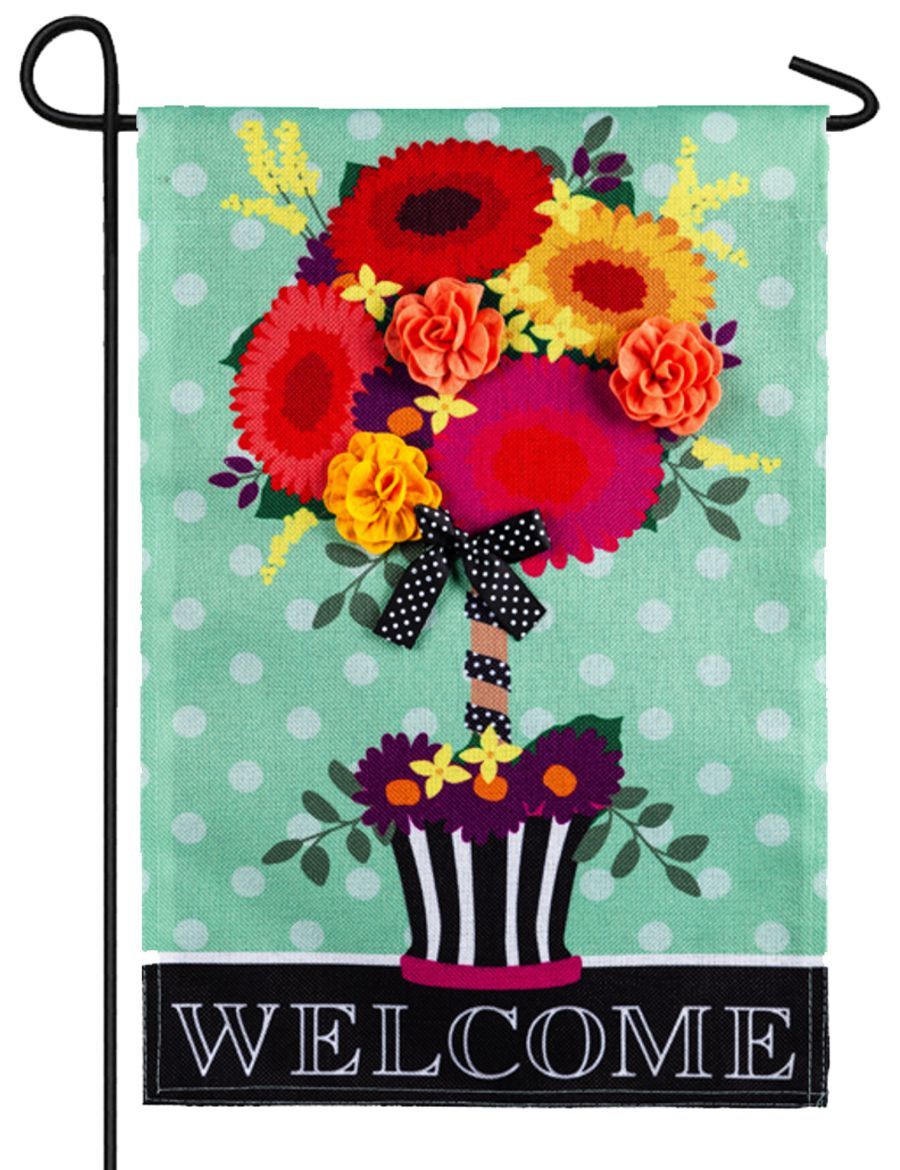 Floral Topiary Garden Flag