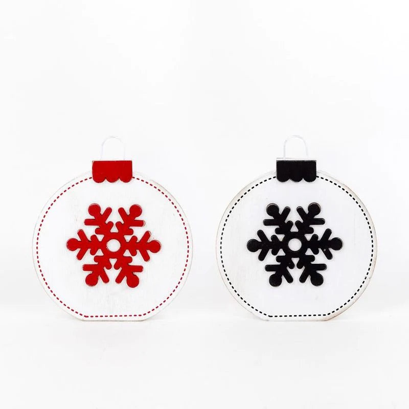 Adams & Co. - Reversible Snowflake Christmas Ornament Block - Monogram Market