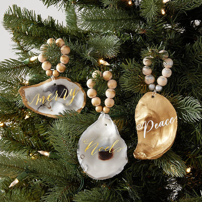 Mud Pie - Oyster Shell Christmas Ornaments - Monogram Market