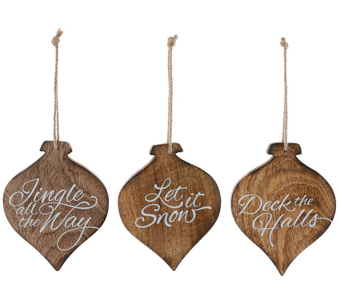 Wood Christmas Ornaments w/Messages - Monogram Market