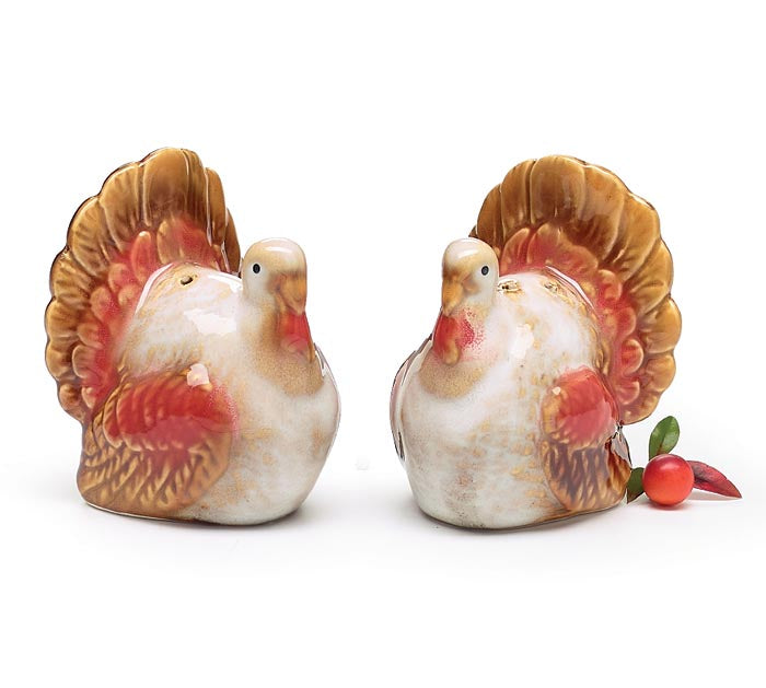 Fall Turkey Salt and Pepper Shaker Set