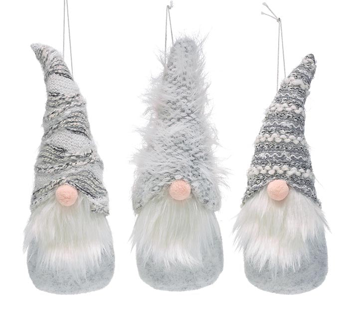 Soft Winter Gnome Ornaments, Grey & White - Monogram Market
