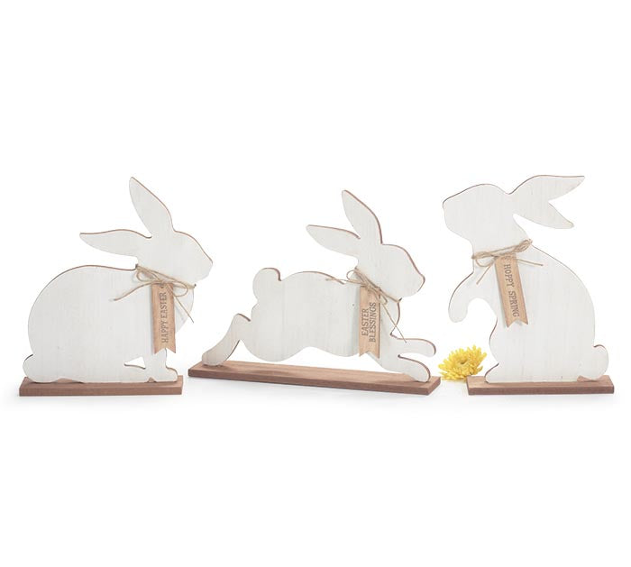 White Easter Bunny Shelf Sitters - Monogram Market