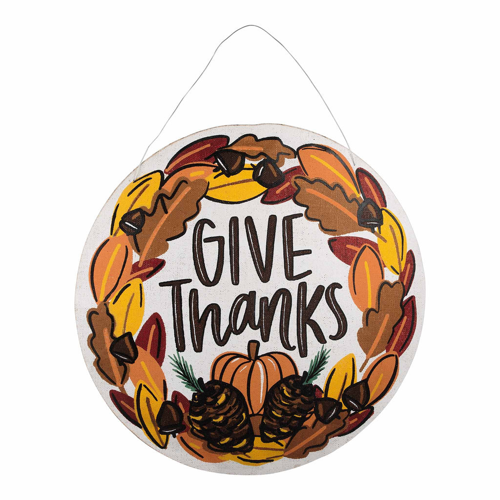 Reversible Give Thanks & Merry Christmas Door Hanger - Monogram Market