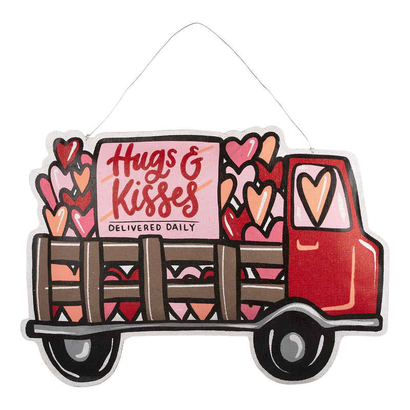 Heart Truck / Flower Truck Reversible Door Hanger - Monogram Market