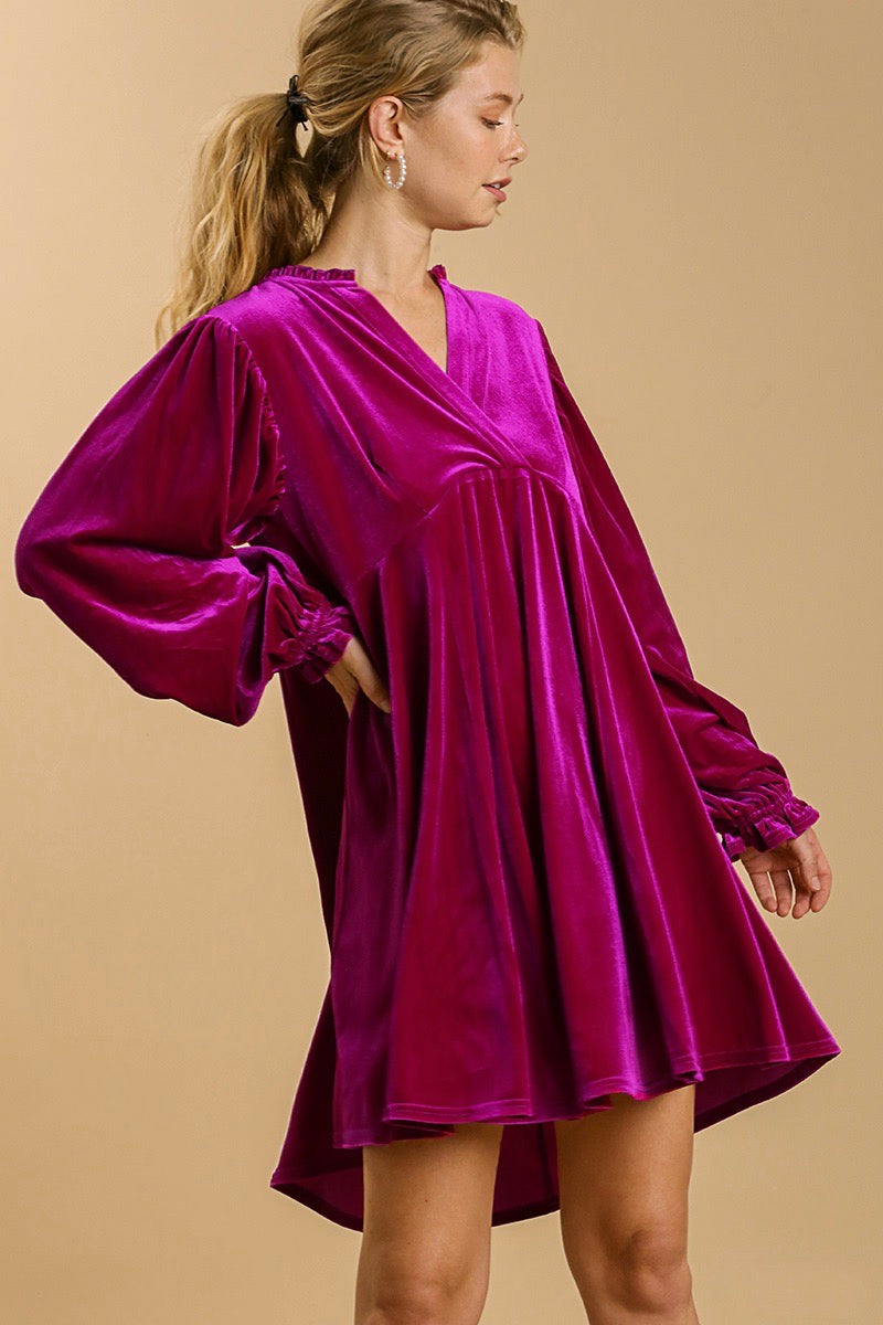 mauve velvet dress long sleeve Blczomt Purple Winter Dresses for Women Long Sleeve Maxi Plain Velvet Dress Crew Neck Dressy Elegant Dress, Women's, Size: 4,6,8,10,12,14,16,18,20