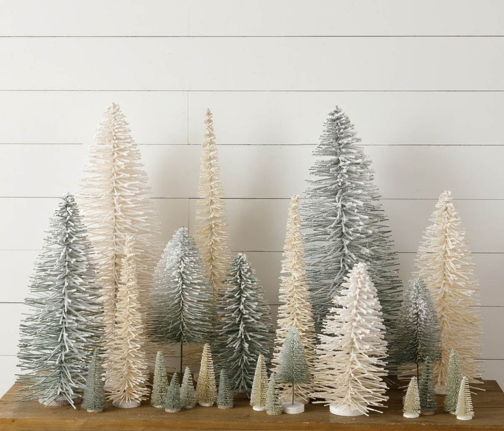 Bottle Brush Christmas Tree Set - Snowy Cream - Monogram Market