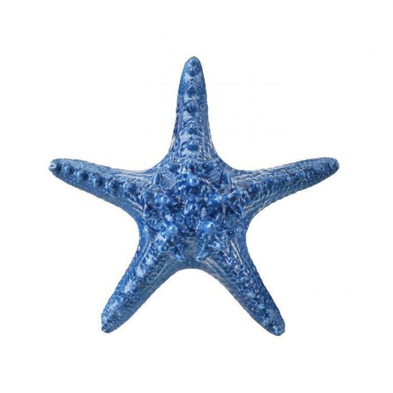 6.25" Blue Resin Faux Ceramic Starfish Figurine - Monogram Market