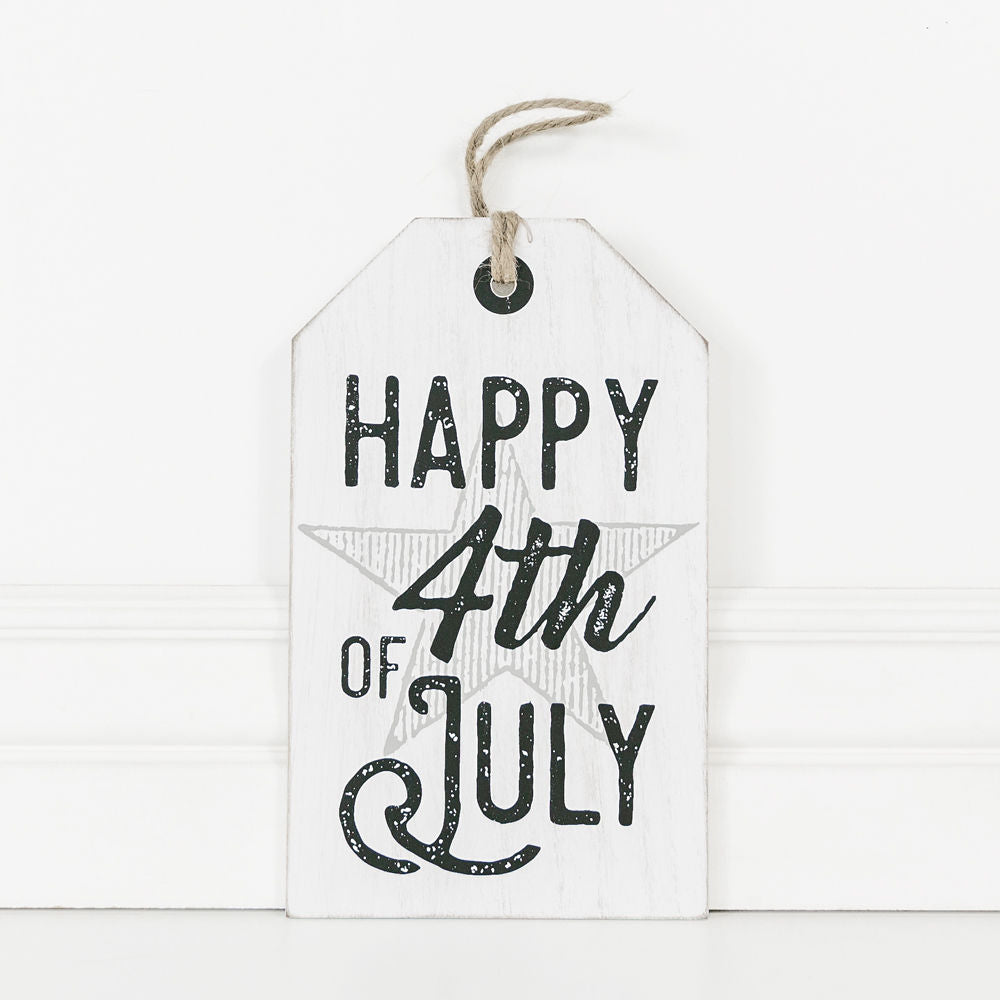 Happy 4th of July Wood Hanging Tag