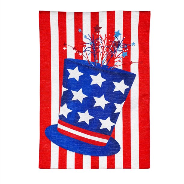 Patriotic Hat, Shimmer Garden Flag - Monogram Market