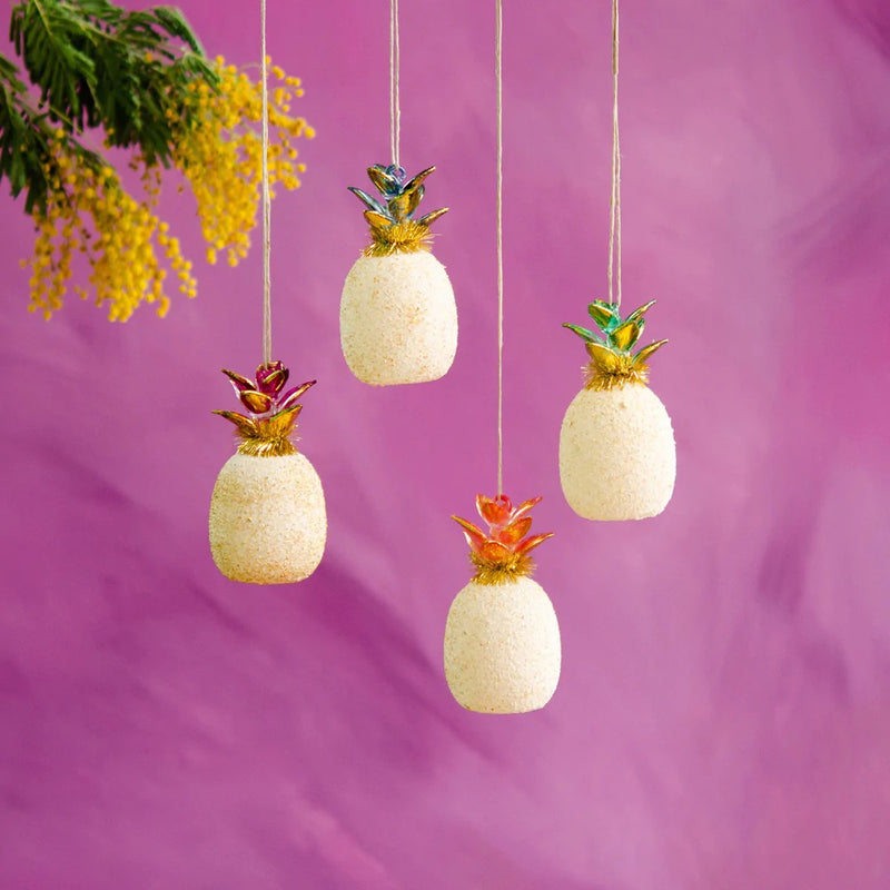 Glitterville - Sahara Pineapple Christmas Ornaments, 4.25" - Monogram Market