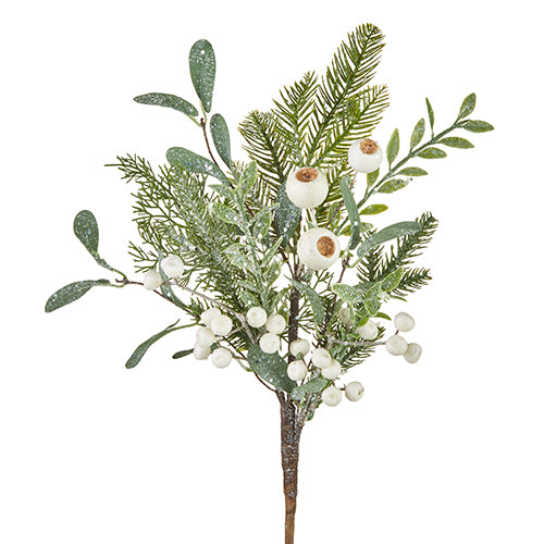 RAZ - White Winter Berry Christmas Tree Pick, 18.5" - Monogram Market