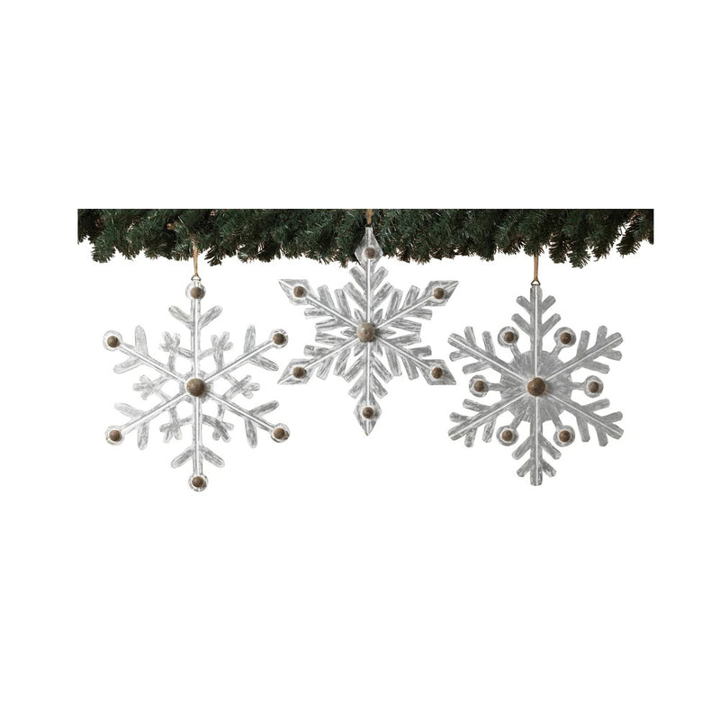 Oversized Metal Holiday Snowflake Ornaments, 16.5" - Monogram Market