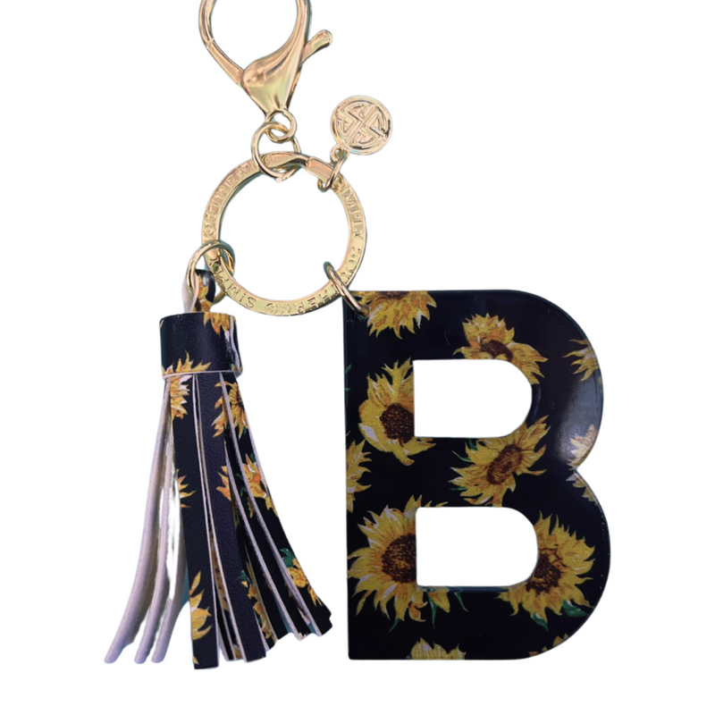 Simply Southern Initial Keychains (Leopard & Sunflowers) - Monogram Market