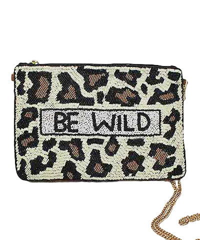 Beaded Clutch, Be Wild Leopard - Monogram Market