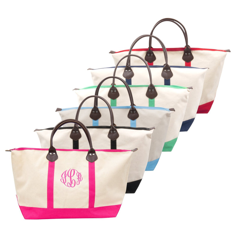 Jet Setter Canvas Duffle Bag, Hot Pink - Monogram Market
