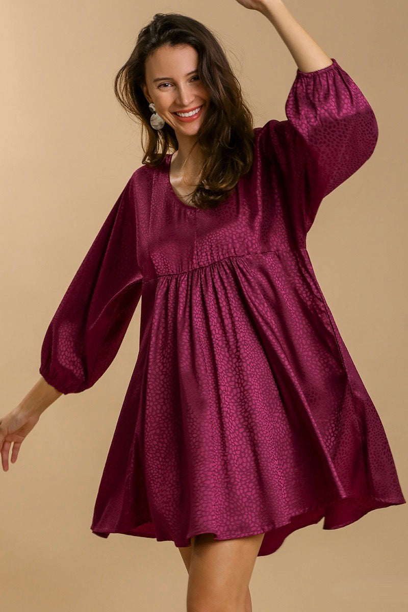 long sleeve babydoll dress Plaid Long Sleeve Babydoll Mini Dress