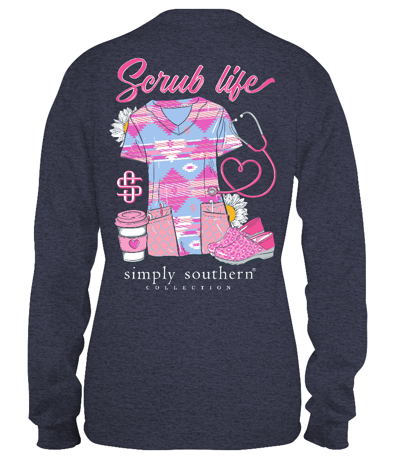 Simply Southern, Long Sleeve Tee - SCRUB LIFE - Monogram Market