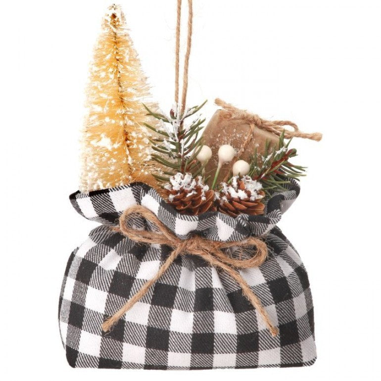Santa Sack with Packages Ornament, 7” - Monogram Market