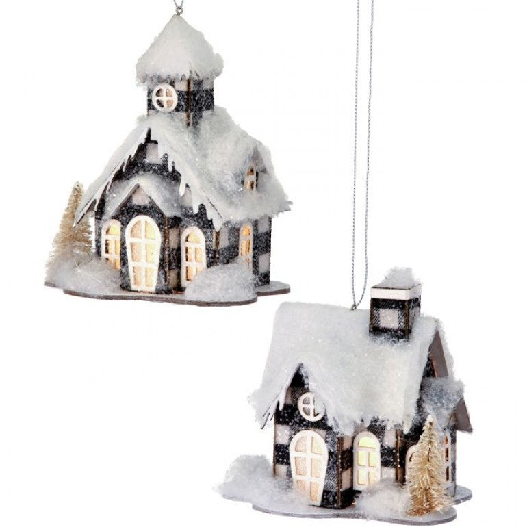 LED House/Church Ornaments, 5” - Monogram Market
