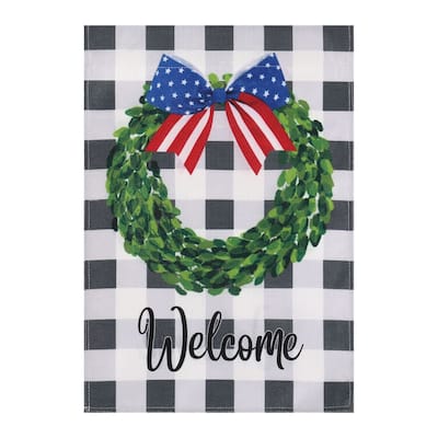 Boxwood Plaid Garden Linen Flag