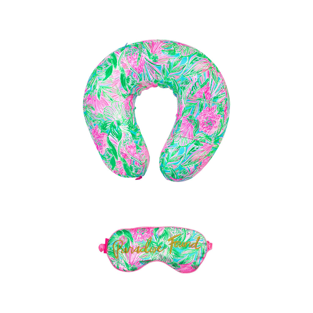 Lilly Pulitzer Neck Pillow & Eye Mask Set, Coming in Hot - Monogram Market