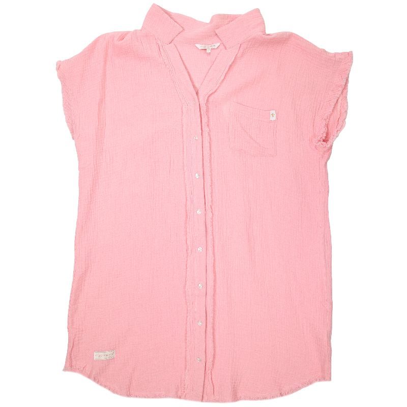 Simply Southern - Gauze Button Front Dress, Taffy Pink - Monogram Market