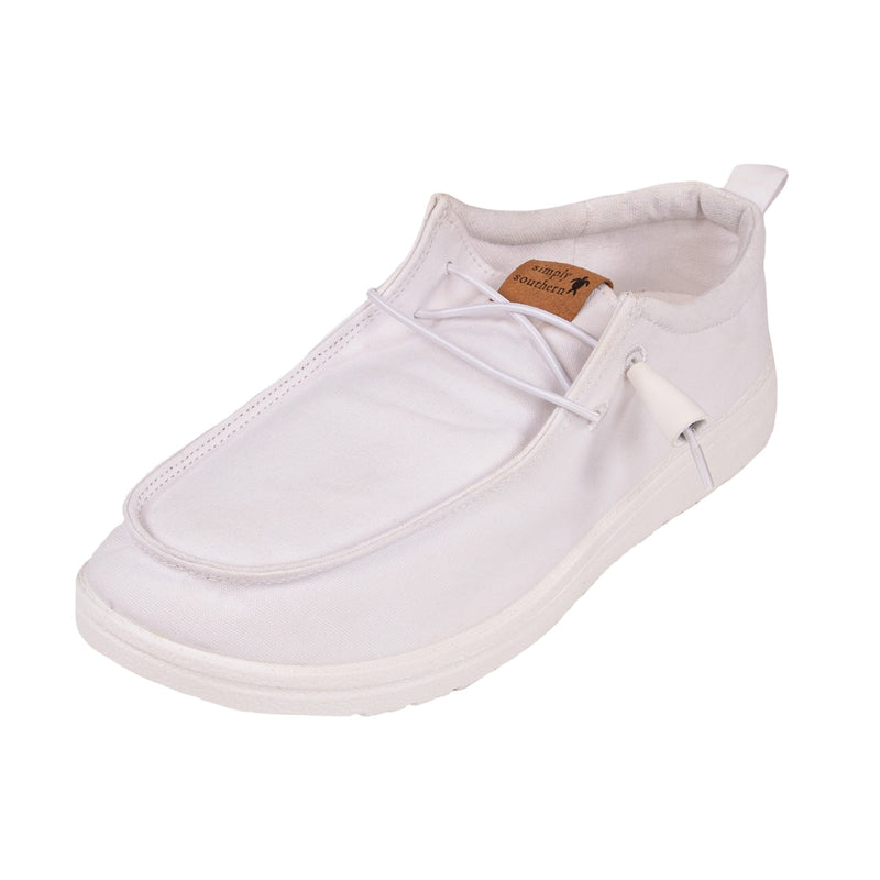 Simply Southern YOUTH Slip-On Shoes, White - Monogram Market