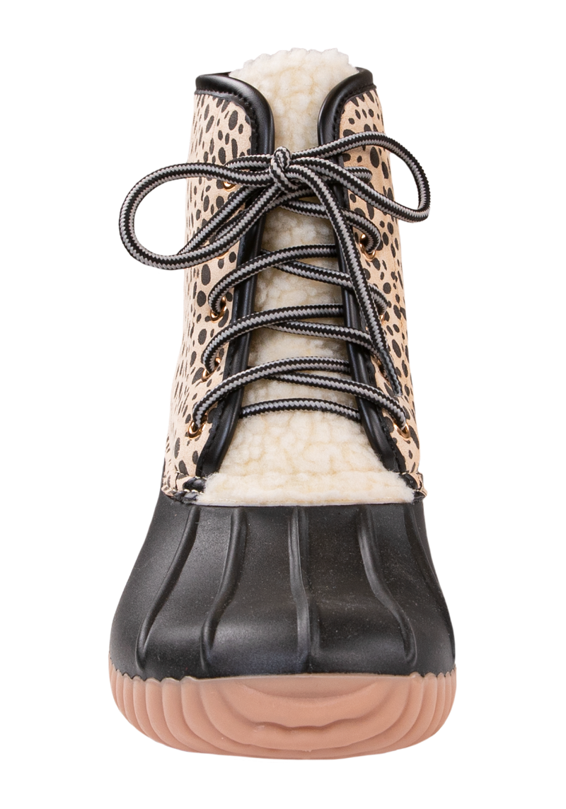 Simply Southern Lace Up Duck Boots - Animal Print Spots - Monogram Market