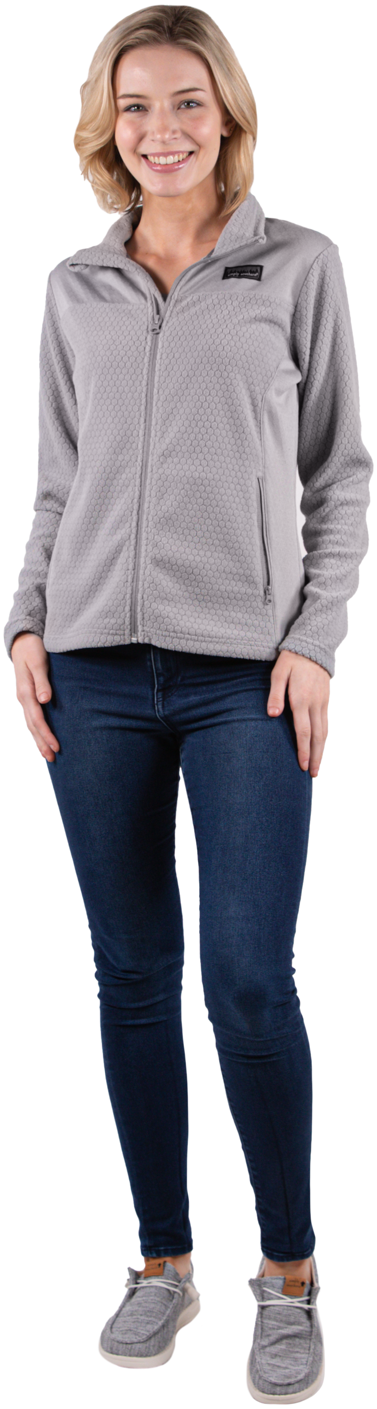 Simply Southern - Recycled Zip Front Jacket, Gray (made from recycled plastic) - Monogram Market