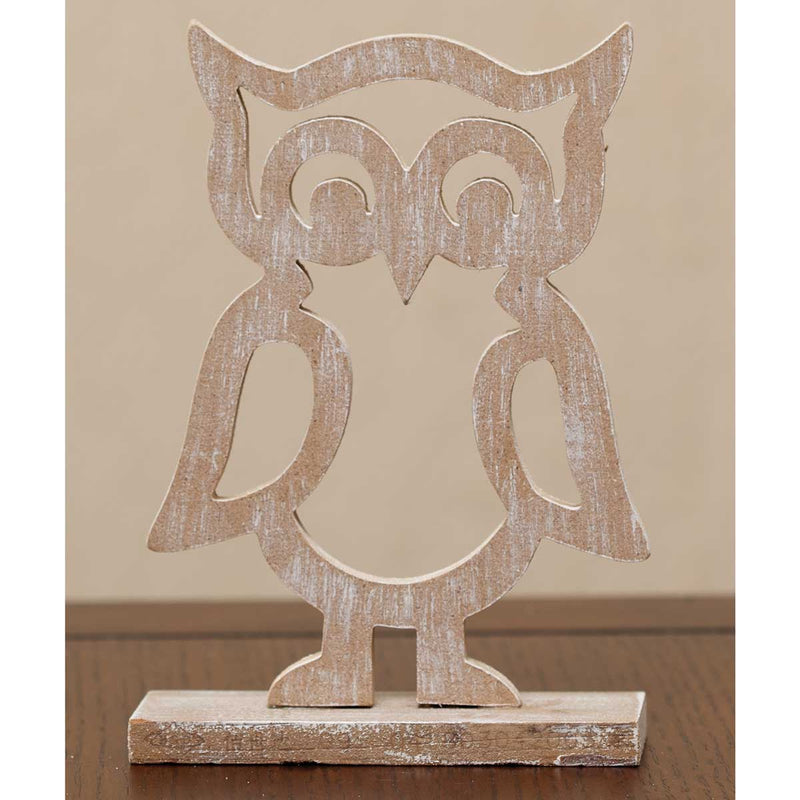 Wooden Cutout Owl Shelf Sitter - Monogram Market