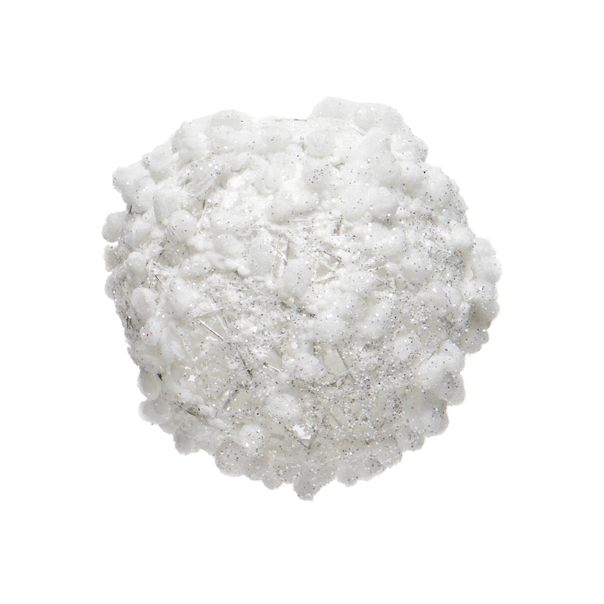 White Snow Ball Ornament w/Glitter - Thumbnail 2