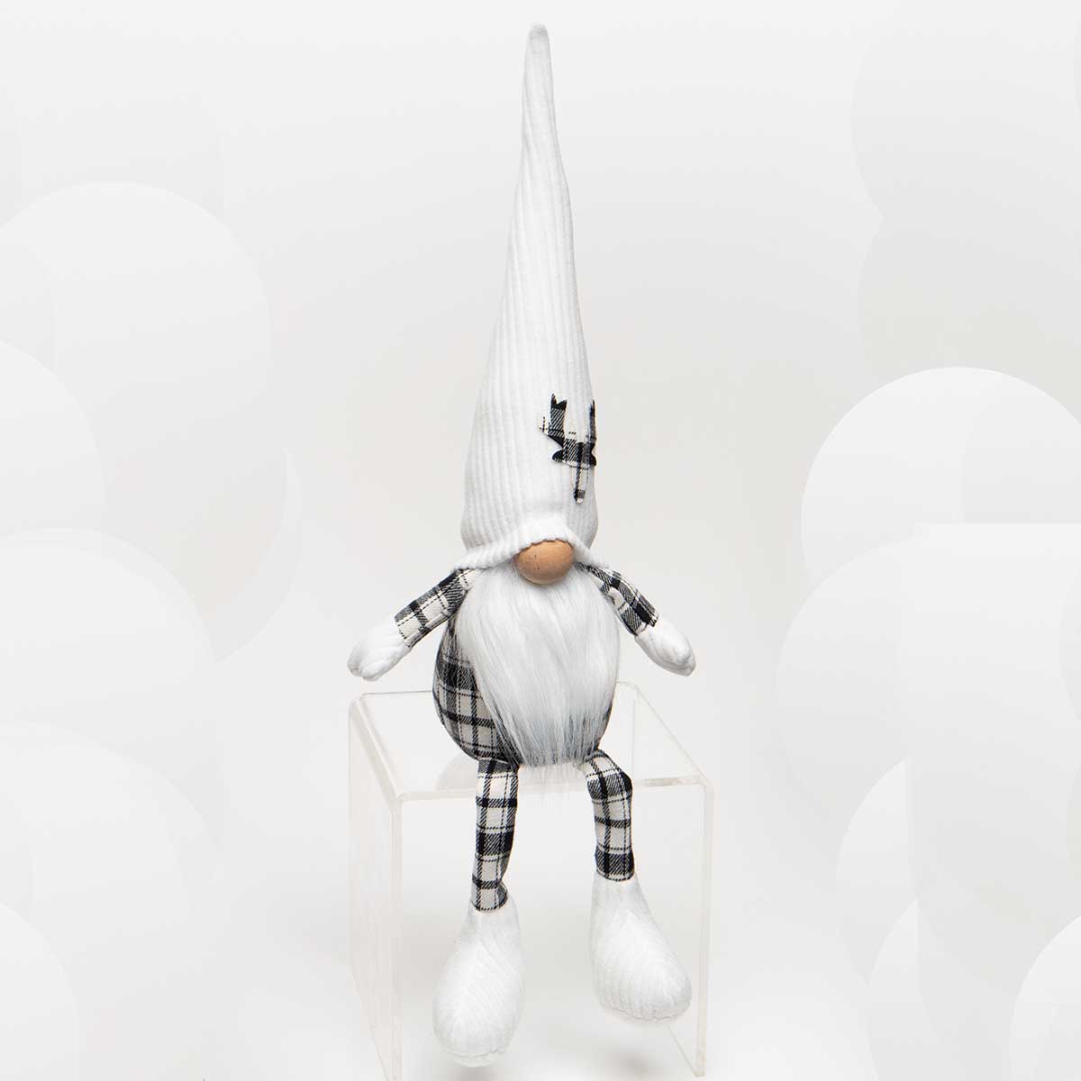 Black & White Gnome w/Deer Hat