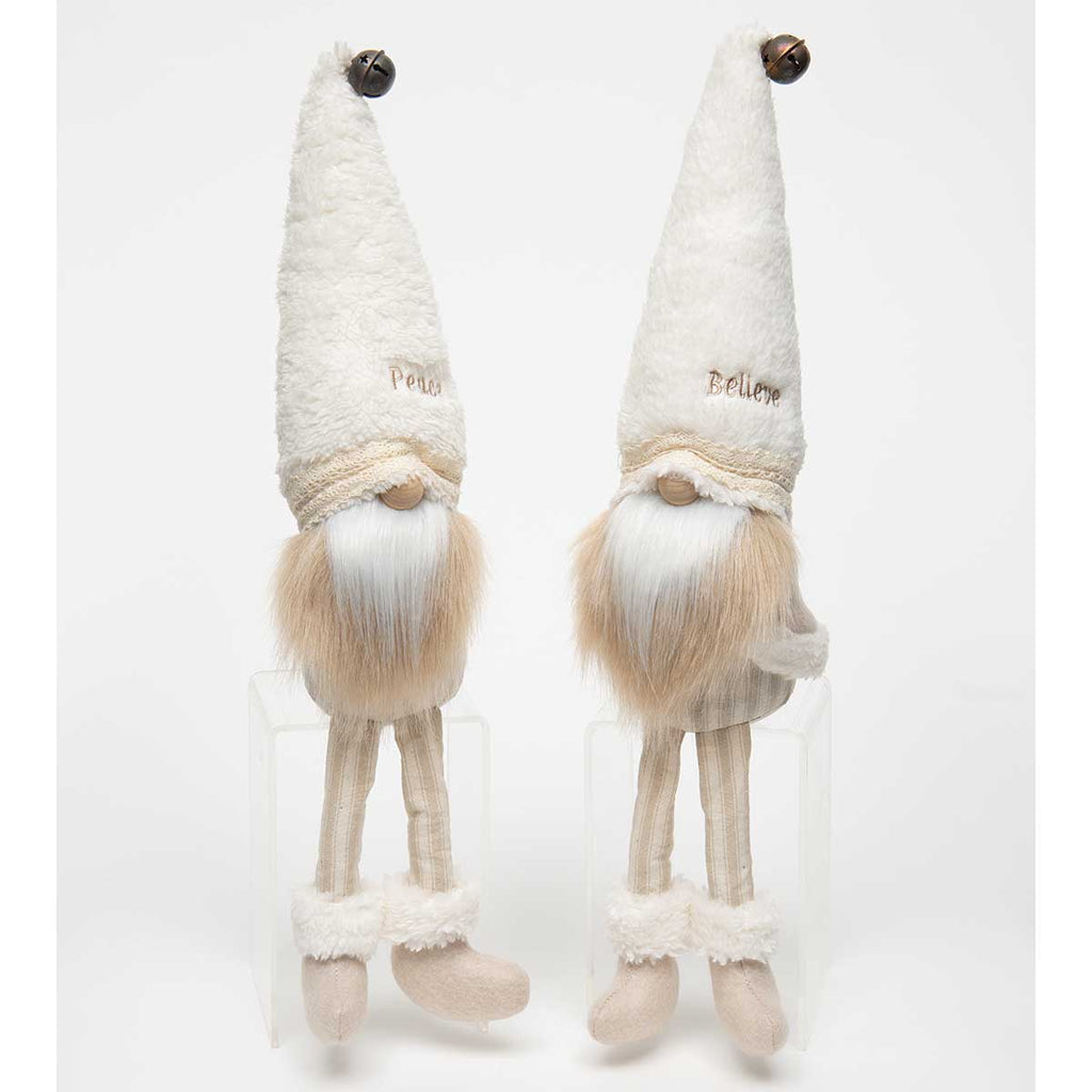 Neutral Tones Vintage Gnomes, 18" - Believe, Peace - Monogram Market