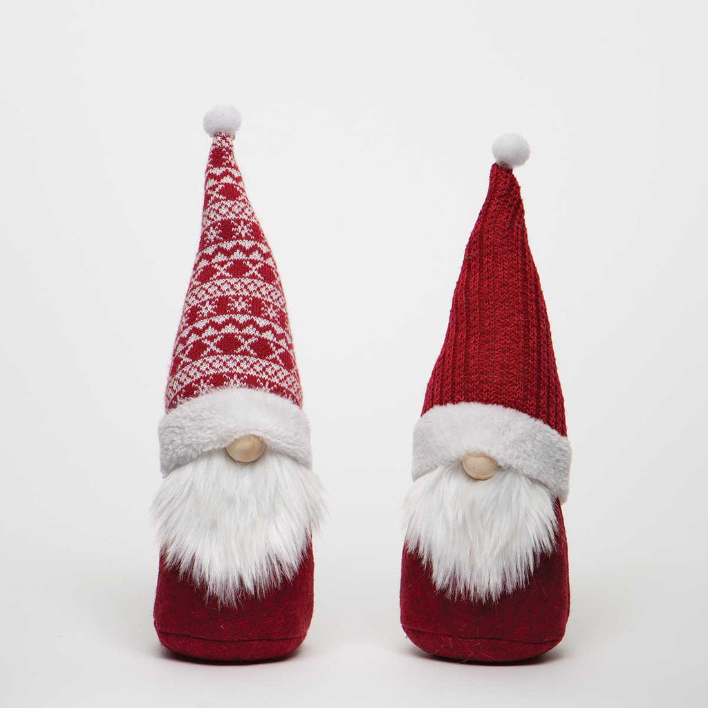 Red/White Holiday Gnomes w/Sweater Hat, 10.5" - Monogram Market