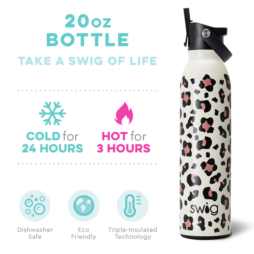 SWIG - 20 oz Flip & Sip Bottle, Luxy Leopard - Monogram Market