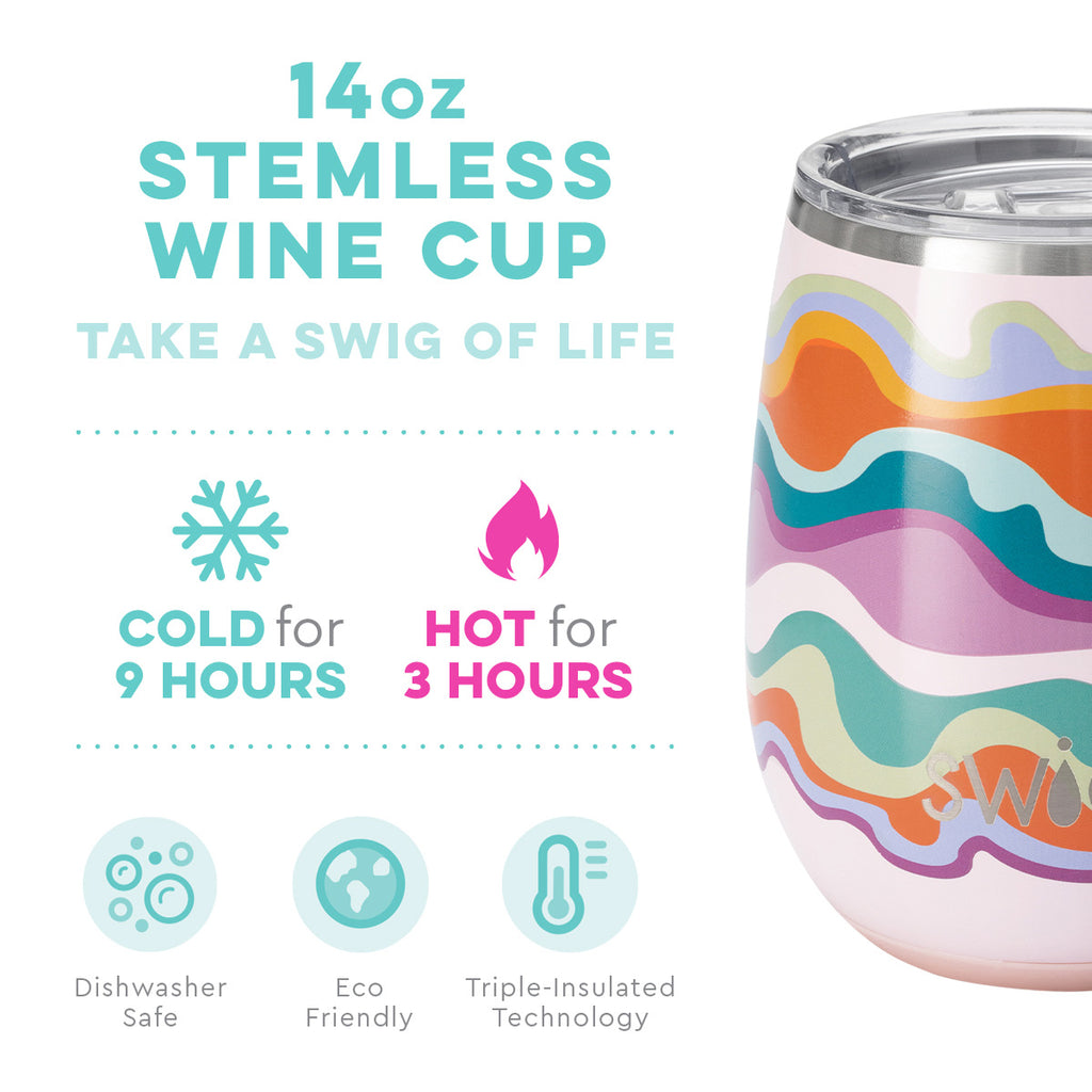 SWIG - 14oz Stemless Wine Cup, Sand Art - Monogram Market
