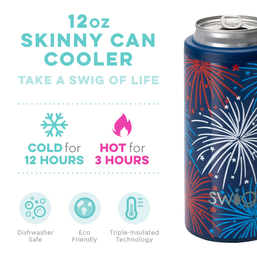 SWIG 12oz Skinny Can Cooler, Fireworks - Monogram Market