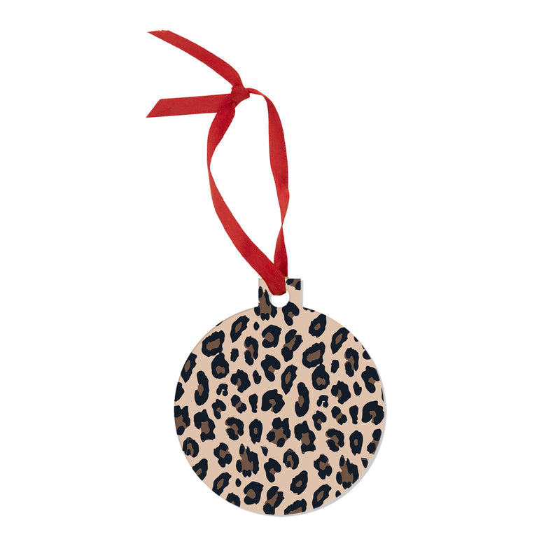 Leopard Initial Christmas Ornament - Monogram Market