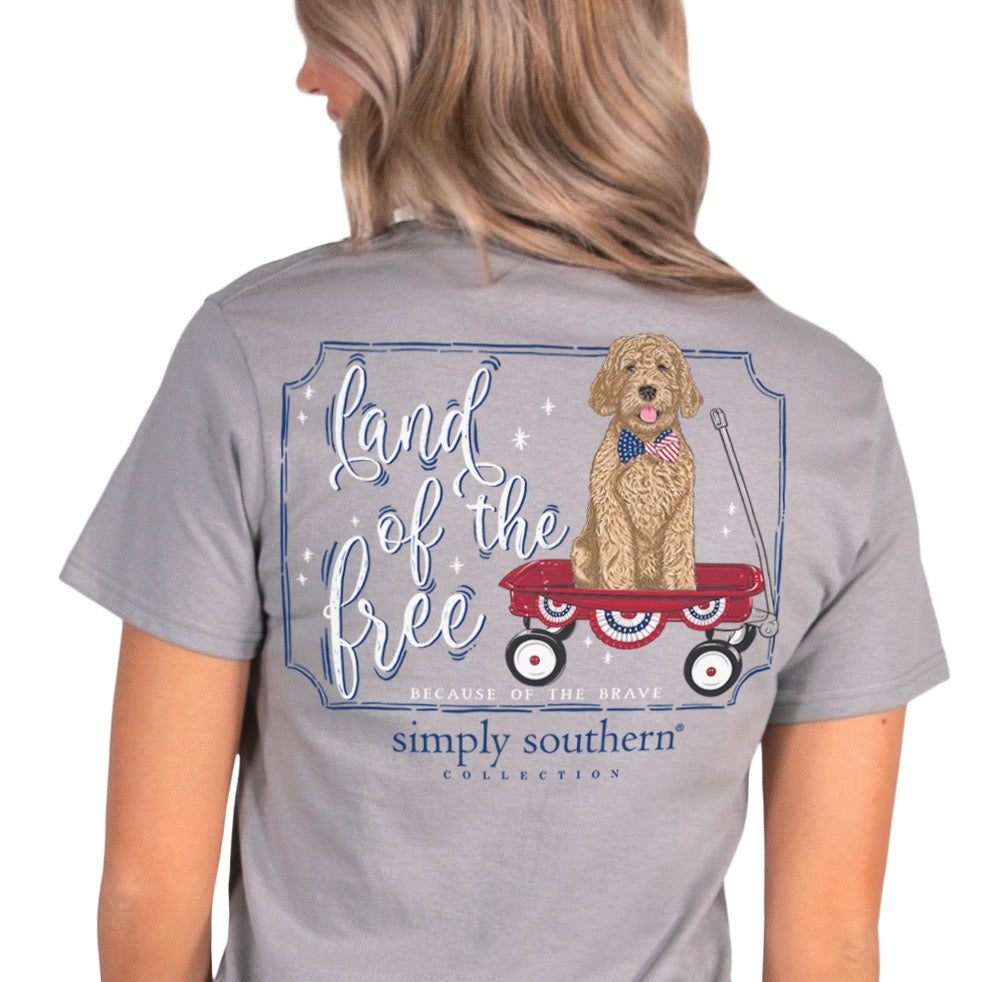 Simply Southern, Short Sleeve Tee - LAND OF THE FREE - Monogram Market