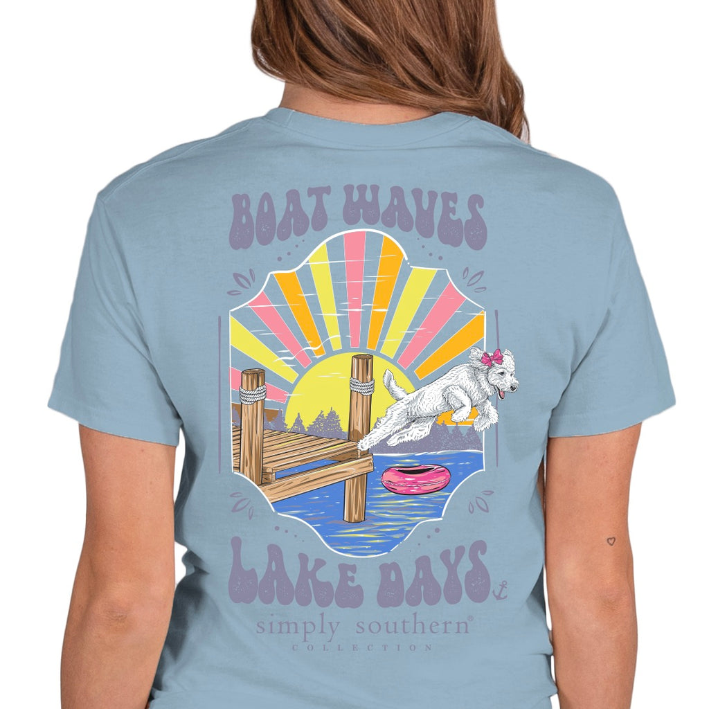 Simply Southern, Short Sleeve Tee - BOAT WAVES, LAKE DAYS - Monogram Market