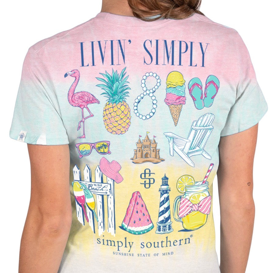 Simply Southern, Short Sleeve Tee - LIVIN' SIMPLY (SUNSHINE) - Monogram Market
