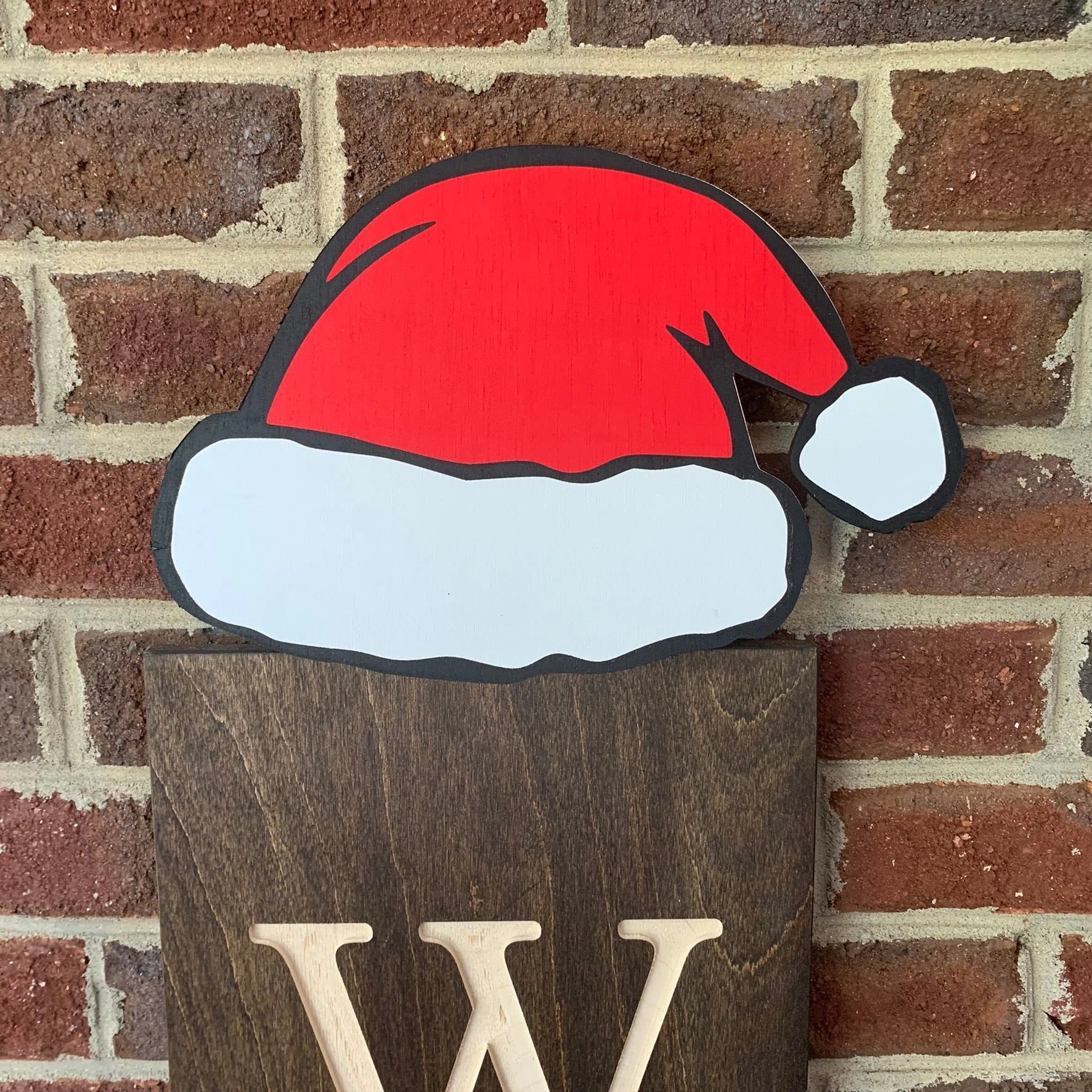 Santa Hat Wood Topper - Thumbnail 2