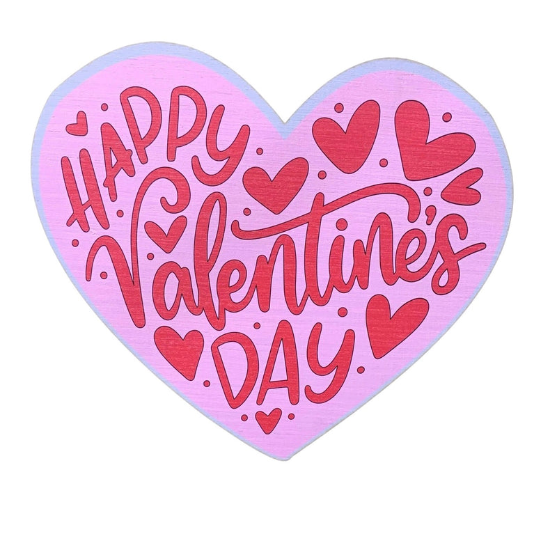 Happy Valentine's Day Heart Wood Topper - Monogram Market