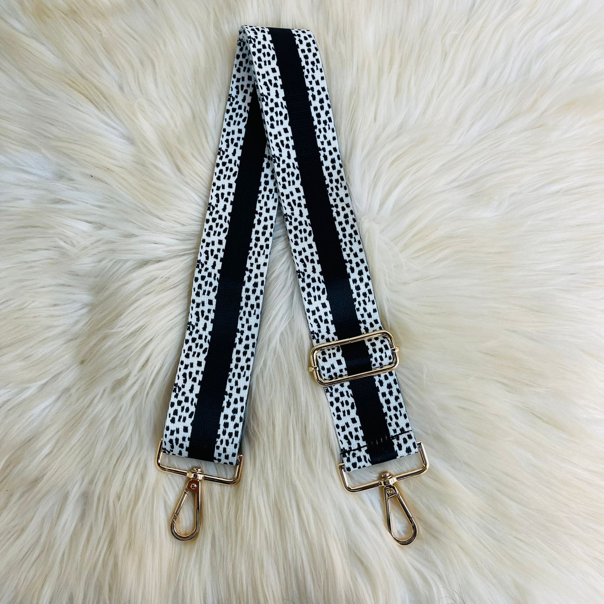 Guitar Strap, Black Dots & Stripe