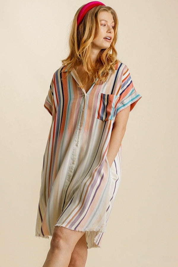 bleached shirt dress Womens Paneled Shirt Dress