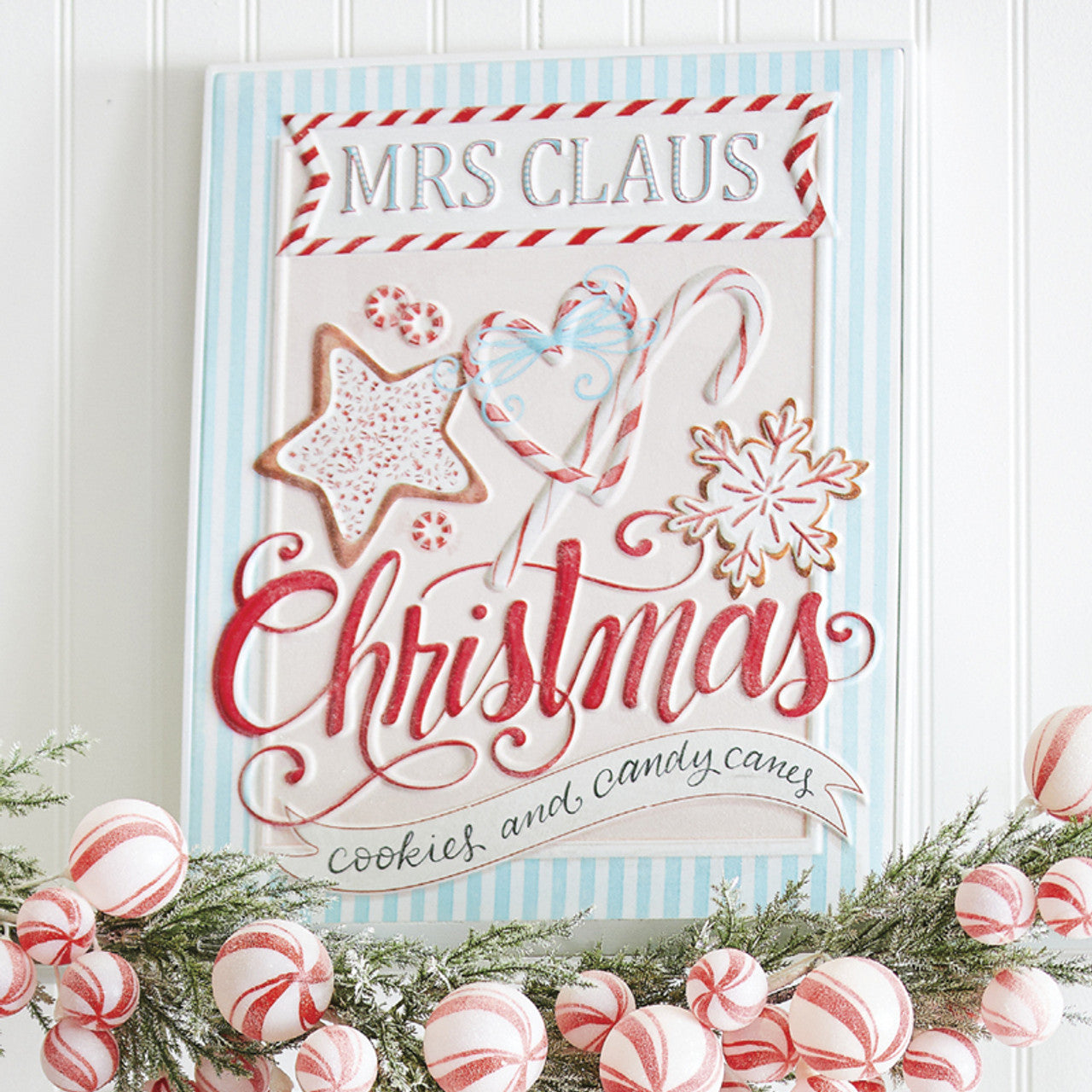 Mrs. Claus' Cookie Embossed Metal Christmas Sign - Thumbnail 2