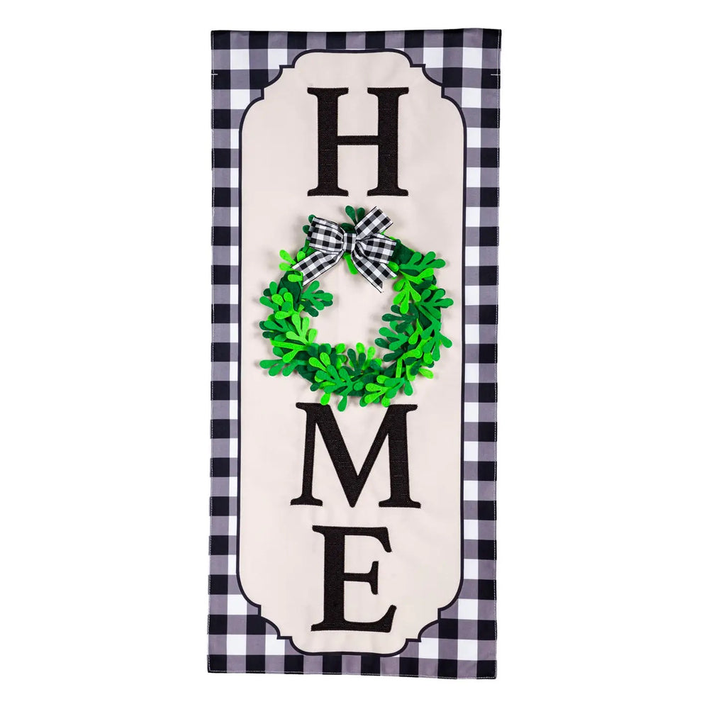 Vertical Home Wreath Everlasting Impressions Garden Flag - Monogram Market